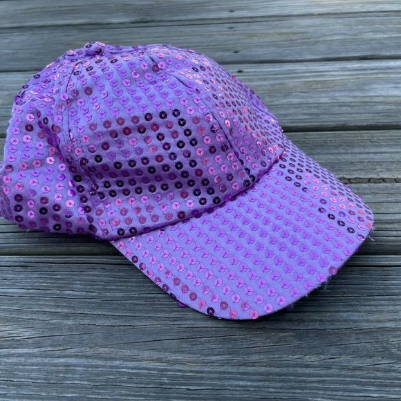 Women Hat Pink Tone Sequin Baseball Silver Cap Hat Fashion Hat New - Picture 2 of 12
